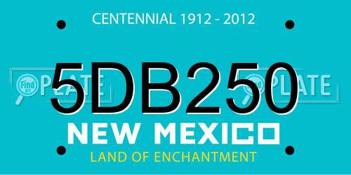 5DB250 New Mexico License Plate