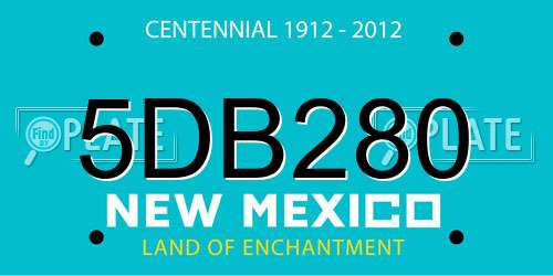 5DB280 New Mexico License Plate