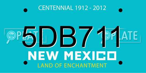 5DB711 New Mexico License Plate