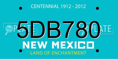 5DB780 New Mexico License Plate