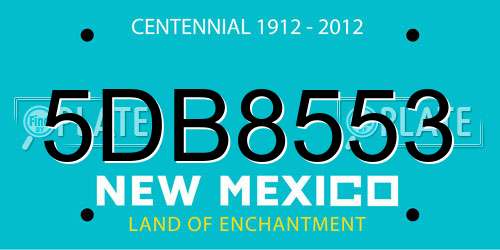 5DB8553 New Mexico License Plate