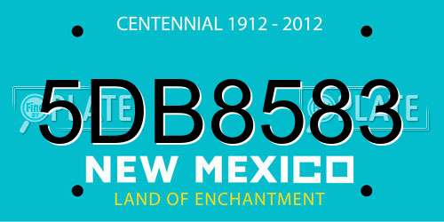 5DB8583 New Mexico License Plate