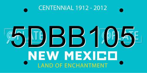 5DBB105 New Mexico License Plate