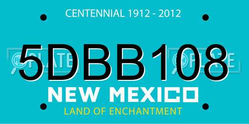 5DBB108 New Mexico License Plate