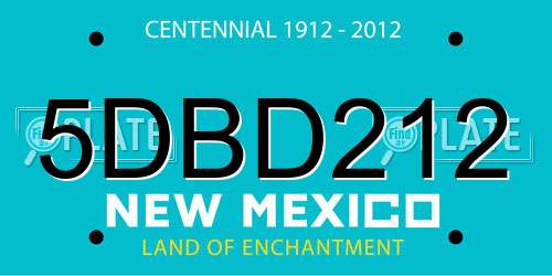 5DBD212 New Mexico License Plate