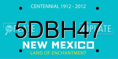 5DBH47 New Mexico License Plate