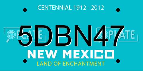 5DBN47 New Mexico License Plate