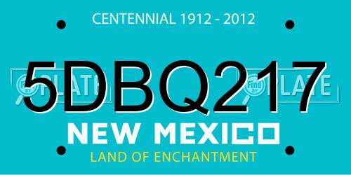 5DBQ217 New Mexico License Plate