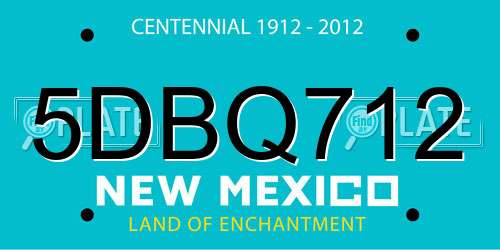 5DBQ712 New Mexico License Plate