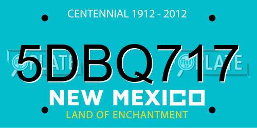 5DBQ717 New Mexico License Plate