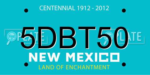 5DBT50 New Mexico License Plate