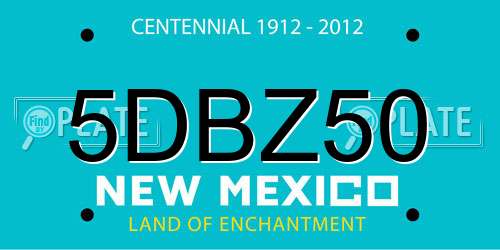 5DBZ50 New Mexico License Plate