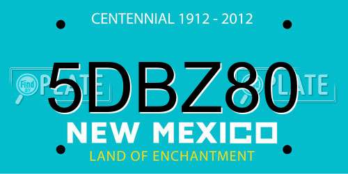 5DBZ80 New Mexico License Plate