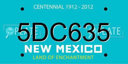 5DC635 New Mexico License Plate