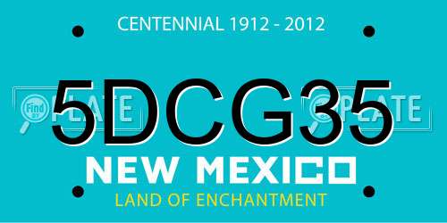 5DCG35 New Mexico License Plate