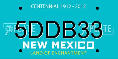 5DDB33 New Mexico License Plate