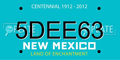 5DEE63 New Mexico License Plate