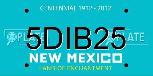 5DIB25 New Mexico License Plate