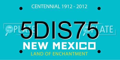 5DIS75 New Mexico License Plate