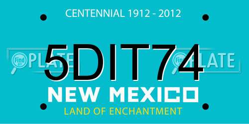 5DIT74 New Mexico License Plate
