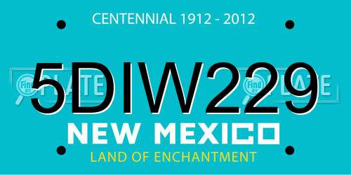 5DIW229 New Mexico License Plate