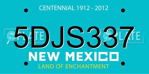 5DJS337 New Mexico License Plate