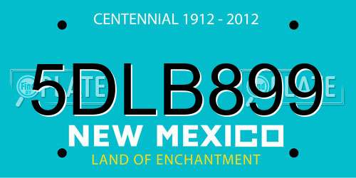 5DLB899 New Mexico License Plate