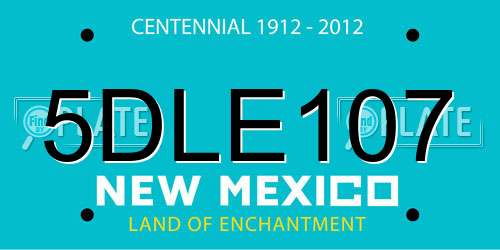 5DLE107 New Mexico License Plate