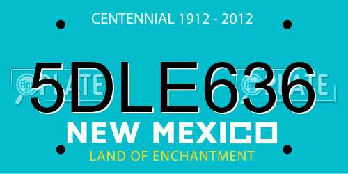 5DLE636 New Mexico License Plate