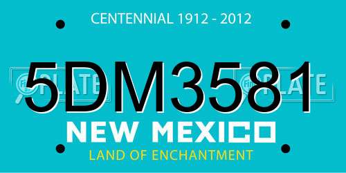 5DM3581 New Mexico License Plate