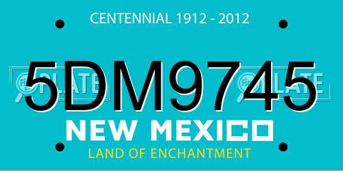 5DM9745 New Mexico License Plate