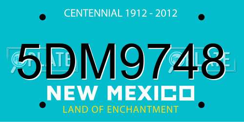 5DM9748 New Mexico License Plate