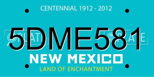 5DME581 New Mexico License Plate