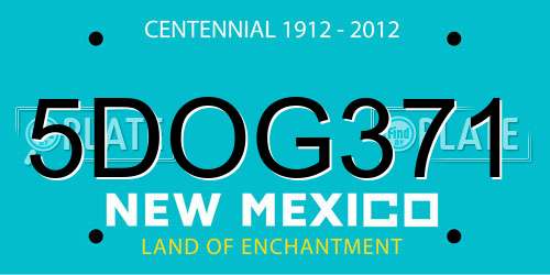 5DOG371 New Mexico License Plate