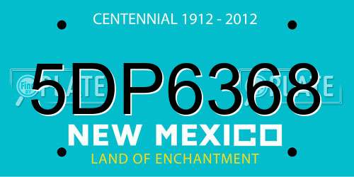 5DP6368 New Mexico License Plate