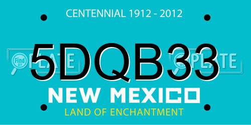 5DQB33 New Mexico License Plate