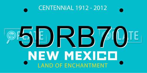 5DRB70 New Mexico License Plate