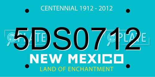 5DS0712 New Mexico License Plate