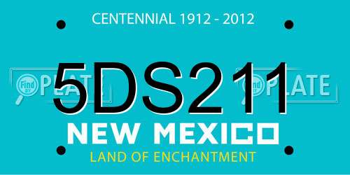 5DS211 New Mexico License Plate