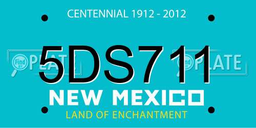 5DS711 New Mexico License Plate