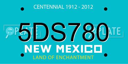 5DS780 New Mexico License Plate
