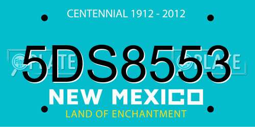 5DS8553 New Mexico License Plate