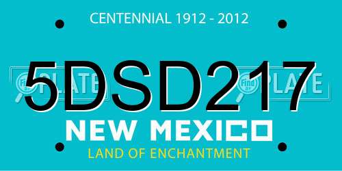 5DSD217 New Mexico License Plate