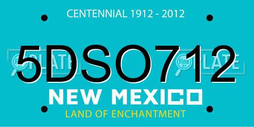 5DSO712 New Mexico License Plate