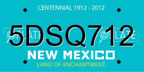 5DSQ712 New Mexico License Plate
