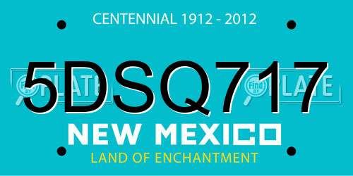 5DSQ717 New Mexico License Plate