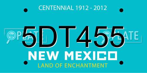5DT455 New Mexico License Plate