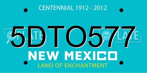 5DTO577 New Mexico License Plate