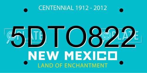 5DTO822 New Mexico License Plate