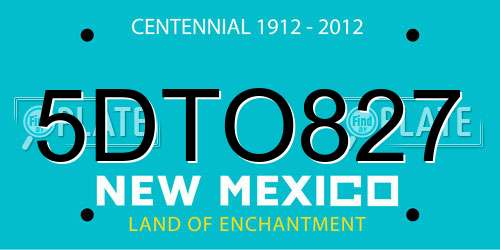 5DTO827 New Mexico License Plate